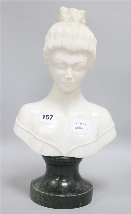 A marble bust of a lady